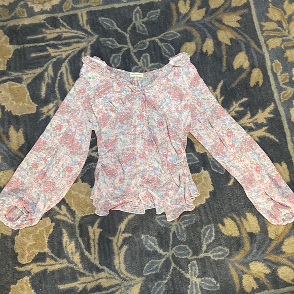 Esther and Co Lisah top- pink print; never worn paid $46 - Picture 1 of 1